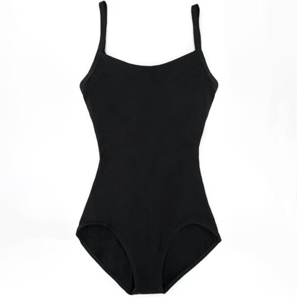 NWT Capezio Black One Piece Spaghetti Strap Cami Bratek Leotard Size Small - Picture 3 of 14